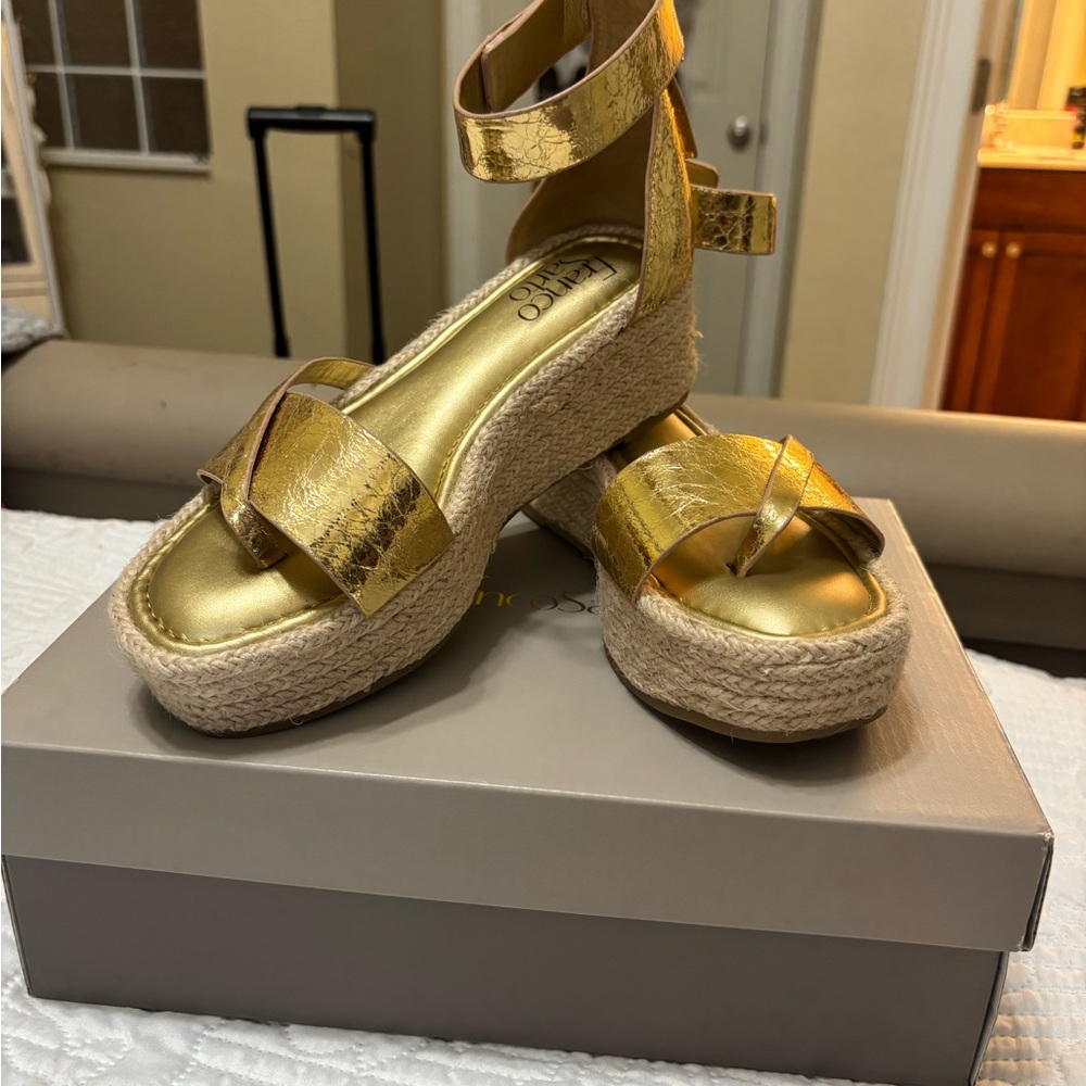 Aldo Gold Espadrille Espadrilles with Chunky Platform